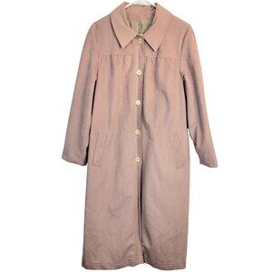 Vintage 80s Softshell Trench Coat Women XL 14 Warm Beige Jacket Fall Long Winter